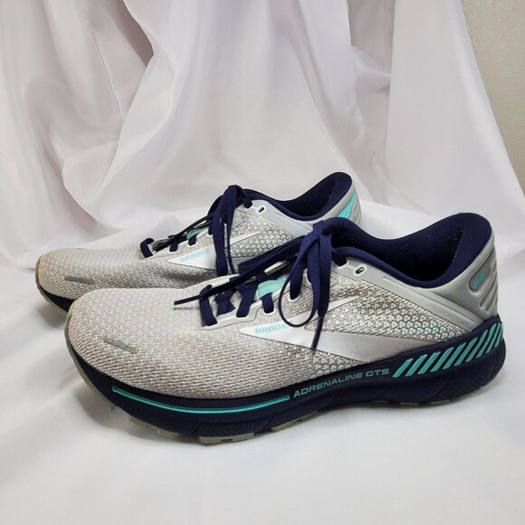Brooks Adrenaline GTS 22 Running Shoes Size 11 Medium B Gray/Navy Women Sneakers - Picture 1 of 14